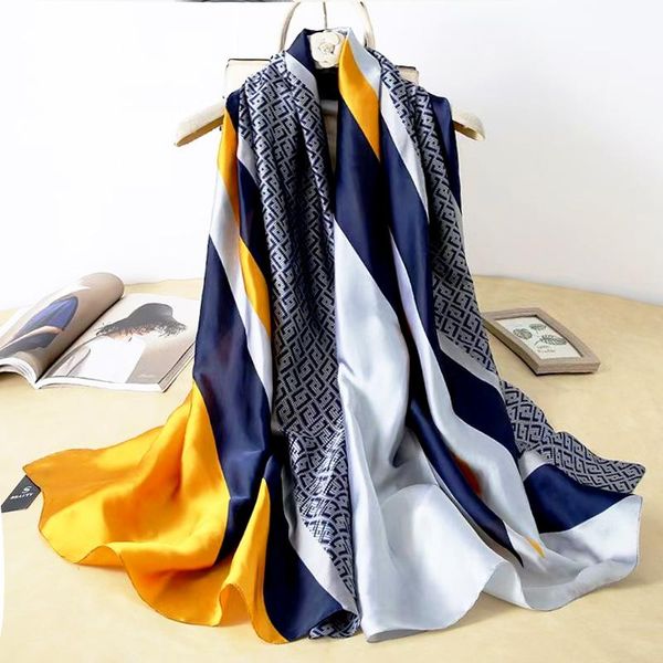 scarves 2021 women silk scarf spring and summer lady superior quality fashion print shawl female beach headband muffler, Blue;gray
scarves 2021 women silk scarf spring and summer lady superior quality fashion print shawl female beach headband muffler, Blue;gray