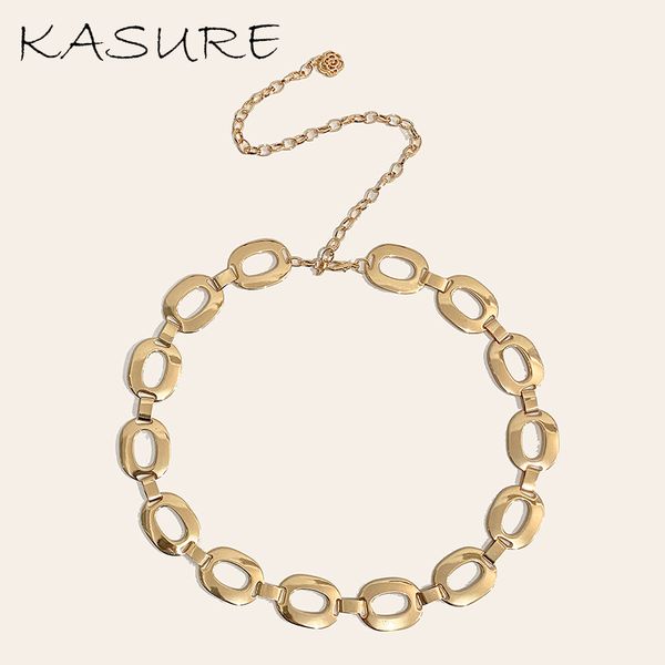 kasure women metal chain belts elegant gold round disc dress decoration waist belt female fashion designer brand waistband, Silver
kasure women metal chain belts elegant gold round disc dress decoration waist belt female fashion designer brand waistband, Silver