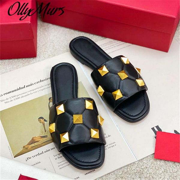 slippers ollymurs summer ladies fashion rivet round head flat heel black and white full leather casual
slippers ollymurs summer ladies fashion rivet round head flat heel black and white full leather casual