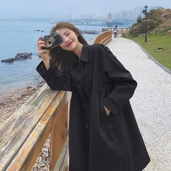 women's trench coats design sense temperament windbreaker coat women 2021 autumn korean version double breasted loose casual short, Tan;black
women's trench coats design sense temperament windbreaker coat women 2021 autumn korean version double breasted loose casual short, Tan;black