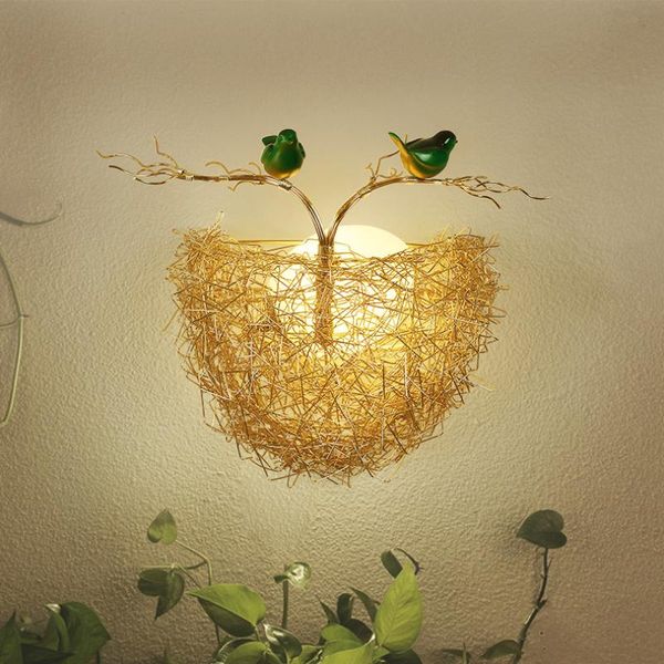 nordic personality bird's nest wall lamp led warm room decor light creative staircase aisle living background
nordic personality bird's nest wall lamp led warm room decor light creative staircase aisle living background