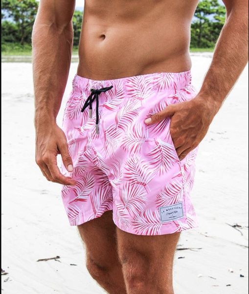 Casual Men's Beach Pants, White;black