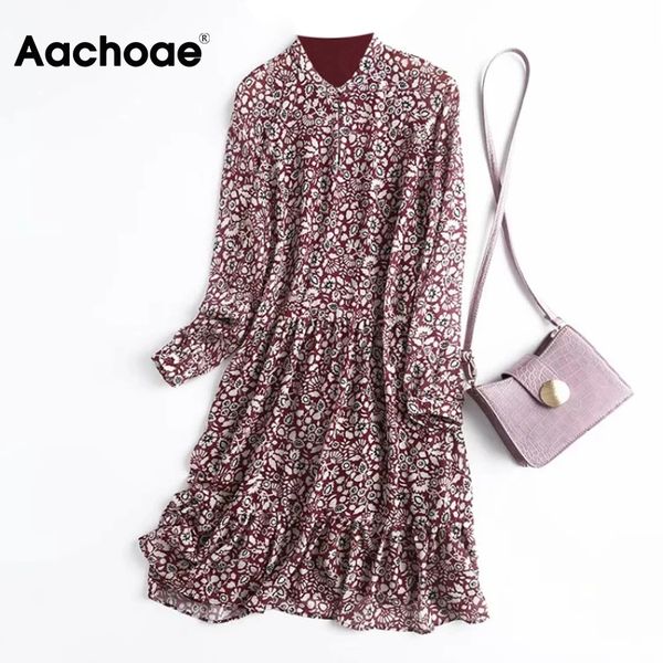 women vintage floral printed stand collar elegant dresses 2021 ladies fashion spring autumn long sleeve a-line dress, Black;white
women vintage floral printed stand collar elegant dresses 2021 ladies fashion spring autumn long sleeve a-line dress, Black;white