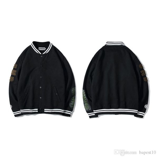 stand-up collar jacket japanese tide brand black green joint loose comfortable thick warm baseball uniform for men and women, Black;brown
stand-up collar jacket japanese tide brand black green joint loose comfortable thick warm baseball uniform for men and women, Black;brown