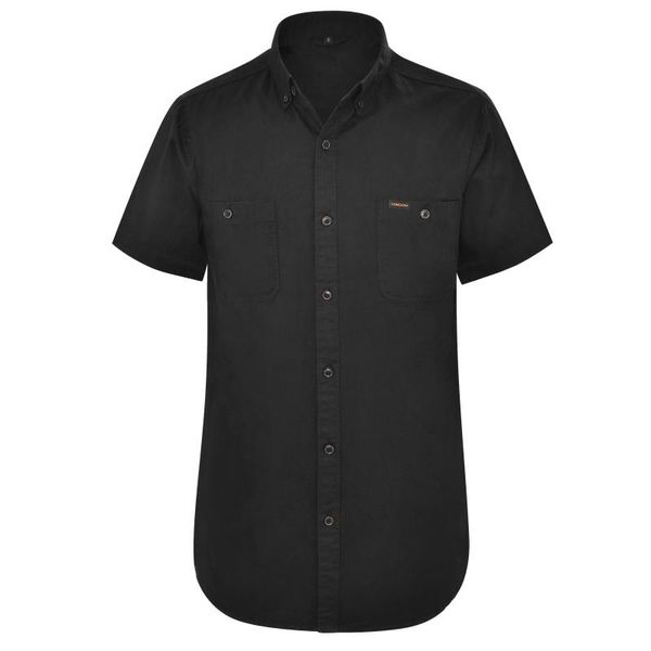 men's casual shirts voboom button down classic short sleeve work shirt with pocket summer, White;black
men's casual shirts voboom button down classic short sleeve work shirt with pocket summer, White;black