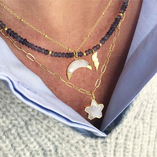 pendant necklaces hip-hop trendy star shaped stone necklace gold-color stainless steel chain jewelry gift for women collar, Silver
pendant necklaces hip-hop trendy star shaped stone necklace gold-color stainless steel chain jewelry gift for women collar, Silver