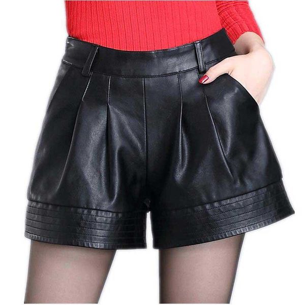 women's shorts korean version of autumn and winter big code pu wide leather leg high waist casual, White;black
women's shorts korean version of autumn and winter big code pu wide leather leg high waist casual, White;black
