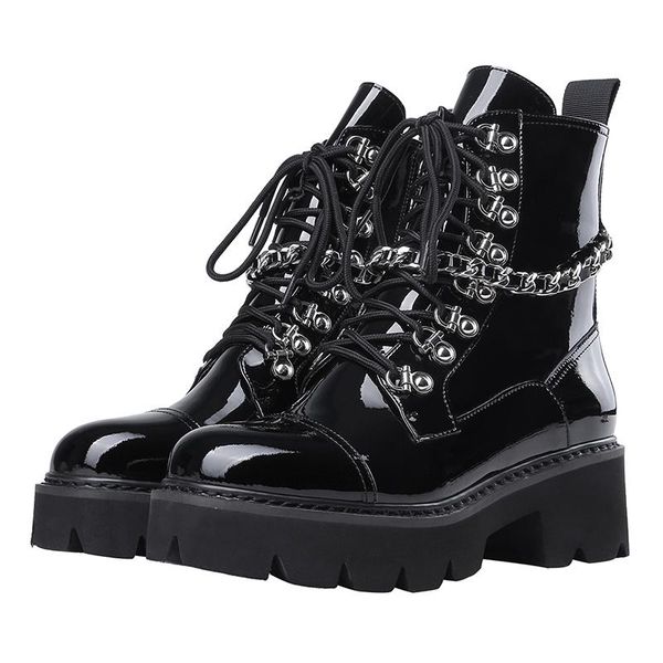 boots rimocy patent leather women's ankle autumn winter 2021 punk style metal chain chunky motorcycle woman, Black
boots rimocy patent leather women's ankle autumn winter 2021 punk style metal chain chunky motorcycle woman, Black