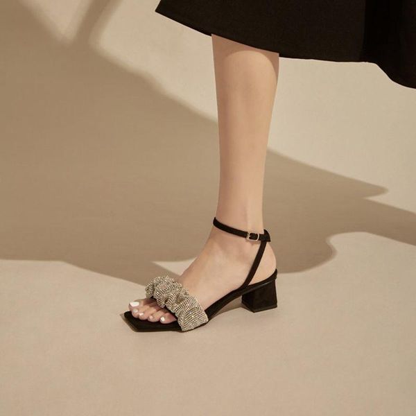 sandals 2021 summer style female fairy thick heel retro mid-heel square toe rhinestone niche high heels, Black
sandals 2021 summer style female fairy thick heel retro mid-heel square toe rhinestone niche high heels, Black