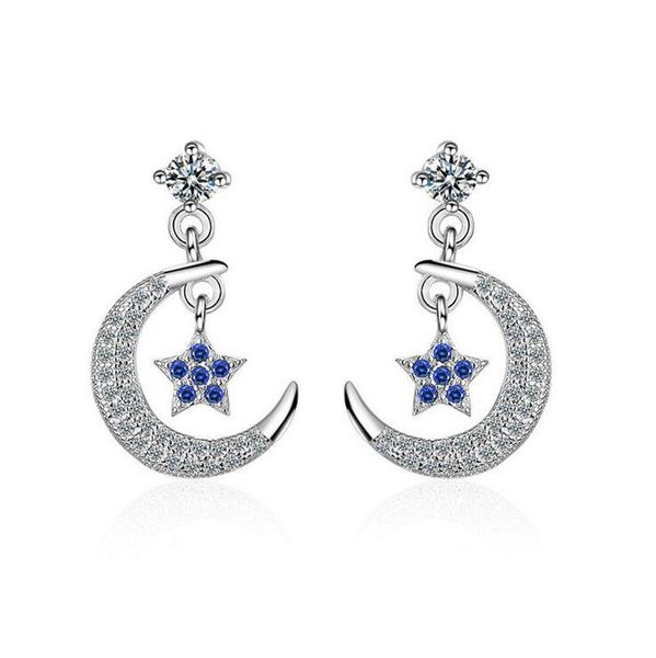women fashion 925 silver shiny zircon cute moon star stud earrings for lady female simple wedding party earring jewelry ed584, Golden;silver
women fashion 925 silver shiny zircon cute moon star stud earrings for lady female simple wedding party earring jewelry ed584, Golden;silver