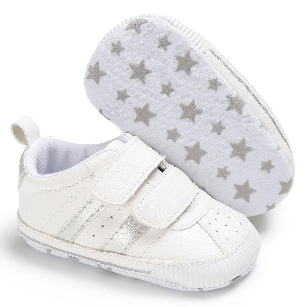 

first walkers fashion casual baby boy girl crib shoes born to 18 months pu leather sports soft sole anti-slip hook loop