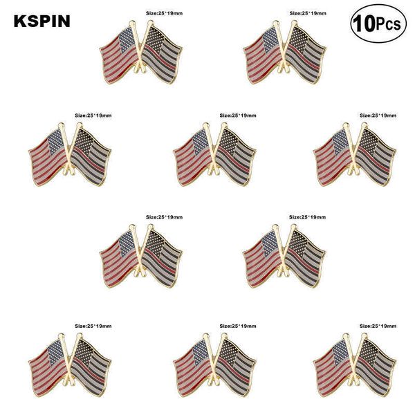 u.s.a & thin red line 1 lapel pin flag badge brooch pins badges xy0664-1, Gray