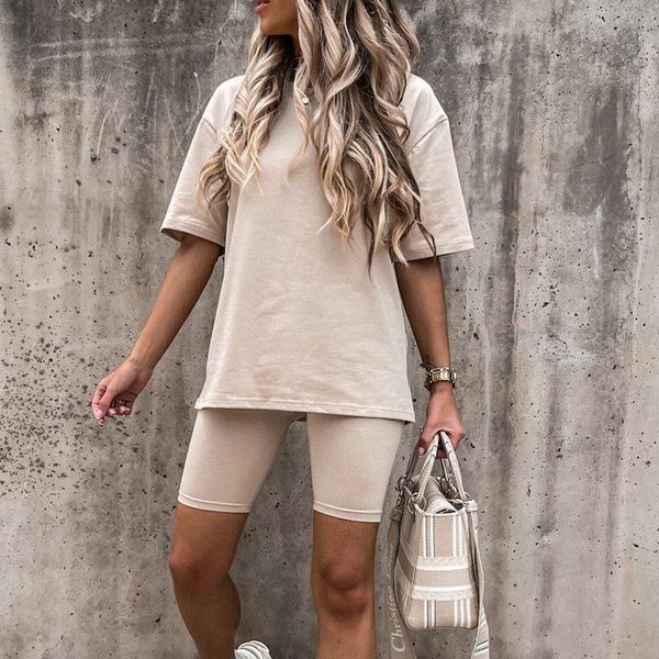 women's tracksuits summer 2 pieces set casual tracksuit sports spring loose lady solid o neck pullover + hight waist short pants women, Gray
women's tracksuits summer 2 pieces set casual tracksuit sports spring loose lady solid o neck pullover + hight waist short pants women, Gray