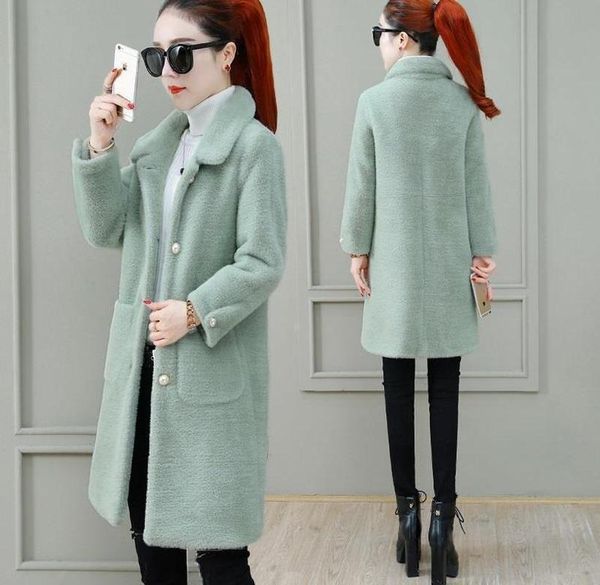 women's wool & blends winter 2021 versatile thick autumn mink velvet coat fashion long, Black
women's wool & blends winter 2021 versatile thick autumn mink velvet coat fashion long, Black