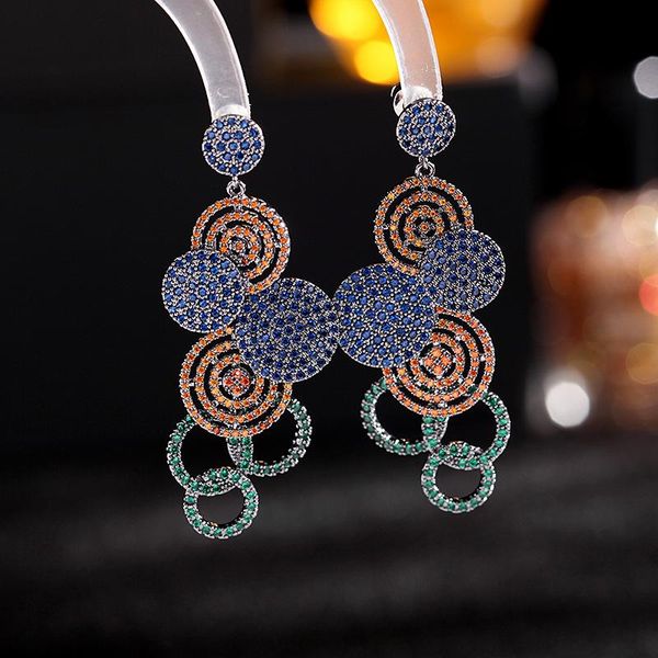 dangle & chandelier mixed colors micro pave cubic zirconia multi-rounds drop earrings for women party dress jewelry, female long earings acc, Silver
dangle & chandelier mixed colors micro pave cubic zirconia multi-rounds drop earrings for women party dress jewelry, female long earings acc, Silver