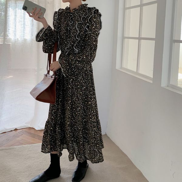 dress elegant floral print spring ladies in long female chiffon a line dressed, Black;gray
dress elegant floral print spring ladies in long female chiffon a line dressed, Black;gray