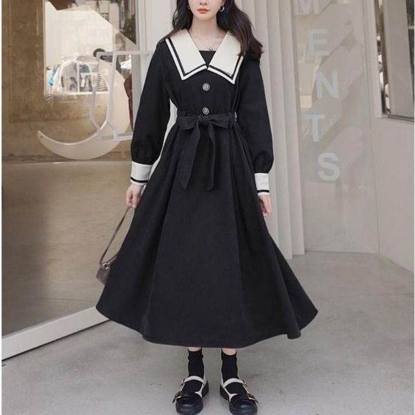casual dresses houzhou balck dress women japanese preppy style sailor collar spring autumn long sleeve elegant vintage jk outfits, Black;gray
casual dresses houzhou balck dress women japanese preppy style sailor collar spring autumn long sleeve elegant vintage jk outfits, Black;gray