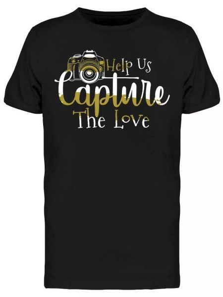 help us capture the love tee men's -image by shutterstock, White;black