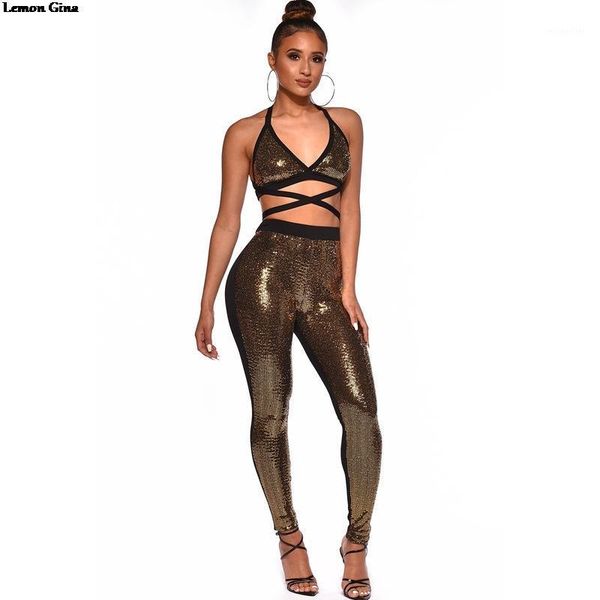 lemon gina women gold sequined lace up open back crop skinny long pants suits two piece set outfits tracksuit lgm2616 women's, White
lemon gina women gold sequined lace up open back crop skinny long pants suits two piece set outfits tracksuit lgm2616 women's, White