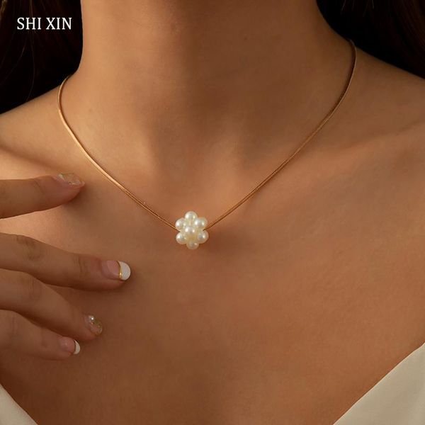 simple pearl flower pendnat necklace for women elegant trendy short wedding pearls choker necklaces 2021 jewelry fashion pendant, Silver
simple pearl flower pendnat necklace for women elegant trendy short wedding pearls choker necklaces 2021 jewelry fashion pendant, Silver