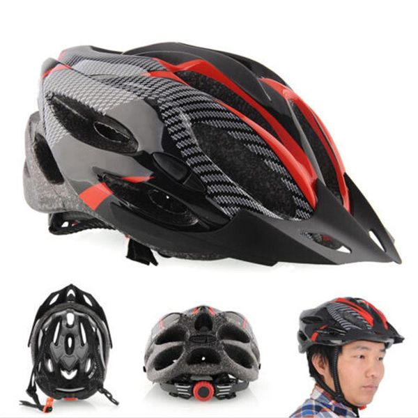 cycling bicycle mens bike helmet red carbon color with visor mountain caps & masks, Black
cycling bicycle mens bike helmet red carbon color with visor mountain caps & masks, Black