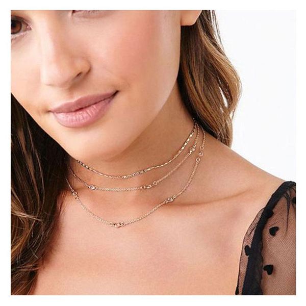 chains hahagirl fashion multilayer crystal necklaces for women vintage gold color chain charm choker necklace bohemian jewelry, Silver
chains hahagirl fashion multilayer crystal necklaces for women vintage gold color chain charm choker necklace bohemian jewelry, Silver