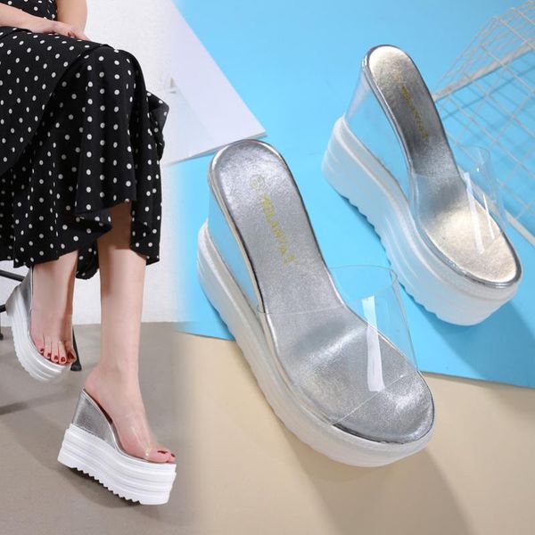 slippers 14cm summer women clear transparent platform wedges sandals ultra high heels wooded mule shoes outdoor creepers, Black
slippers 14cm summer women clear transparent platform wedges sandals ultra high heels wooded mule shoes outdoor creepers, Black