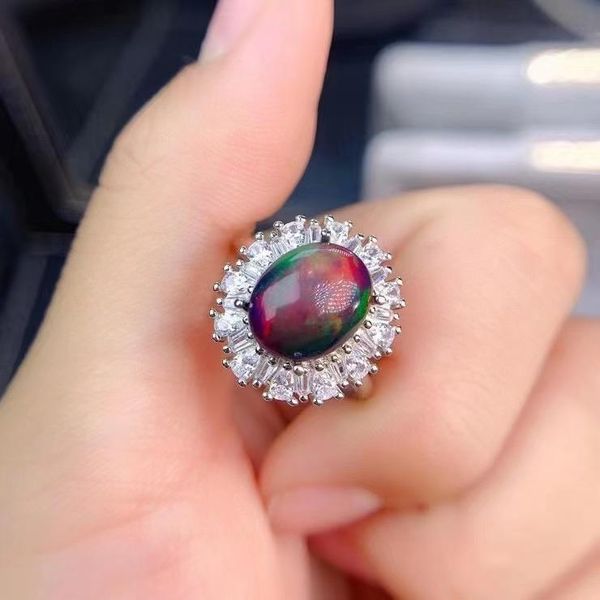 cluster rings 100% natural and real black opal ring 925 sterling silver fine jewelry, Golden;silver
cluster rings 100% natural and real black opal ring 925 sterling silver fine jewelry, Golden;silver