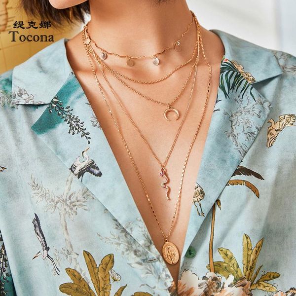 pendant necklaces tocona charms snake moon neckalce for women virgin mary colorful rhinestone layered necklace party jewelry collar 9543, Silver
pendant necklaces tocona charms snake moon neckalce for women virgin mary colorful rhinestone layered necklace party jewelry collar 9543, Silver