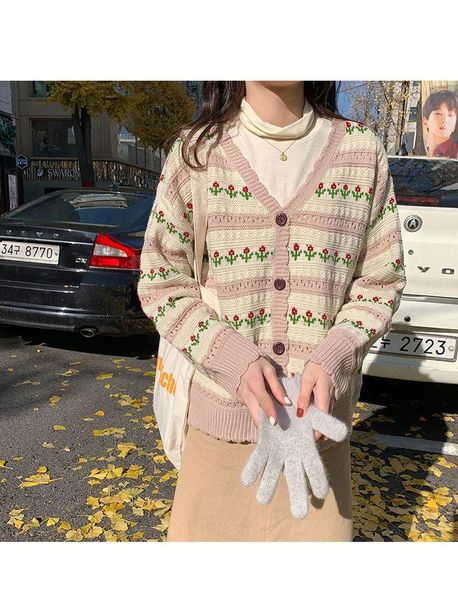 women's knits & tees 2021 spring and autumn style retro korean loose lace v-neck cute age-reducing long-sleeved sweater knitted jacket, White
women's knits & tees 2021 spring and autumn style retro korean loose lace v-neck cute age-reducing long-sleeved sweater knitted jacket, White