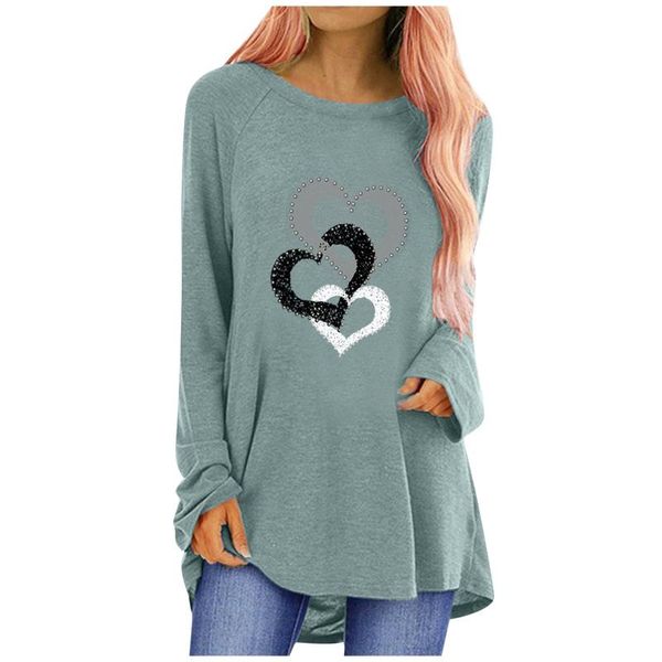 women's blouses & shirts women tunic 2021 autumn heart print blouse and fashion long sleeve o-neck printing casual t-shirt camiset, White
women's blouses & shirts women tunic 2021 autumn heart print blouse and fashion long sleeve o-neck printing casual t-shirt camiset, White