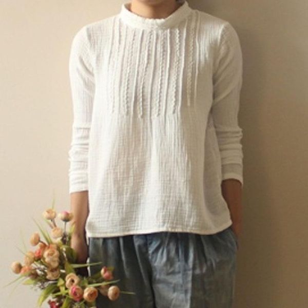 autumn long sleeve mori womens t shirt girl casual sweet cotton 4 colour patchwork, White
autumn long sleeve mori womens t shirt girl casual sweet cotton 4 colour patchwork, White