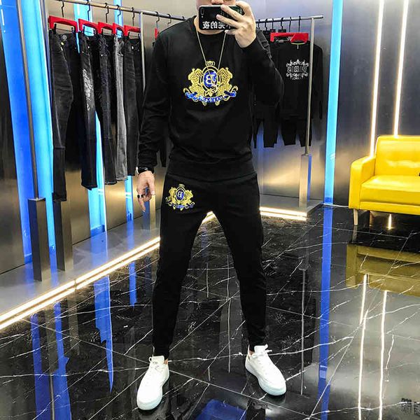 hoodies autumn trend leisure sport suit embroidered distinctive letter manga pants beautiful youth two male, Black
hoodies autumn trend leisure sport suit embroidered distinctive letter manga pants beautiful youth two male, Black