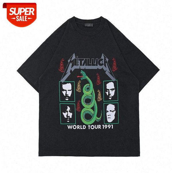 american high street print t-shirt trendy hip-hop loose fun skull snake short-sleeved for men and women #tb8h, White;black
american high street print t-shirt trendy hip-hop loose fun skull snake short-sleeved for men and women #tb8h, White;black