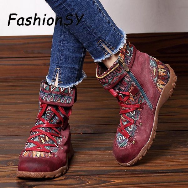 winter women boots bohemian retro leisure embroidery stitching lace up ankle comfortable flat shoes, Black
winter women boots bohemian retro leisure embroidery stitching lace up ankle comfortable flat shoes, Black