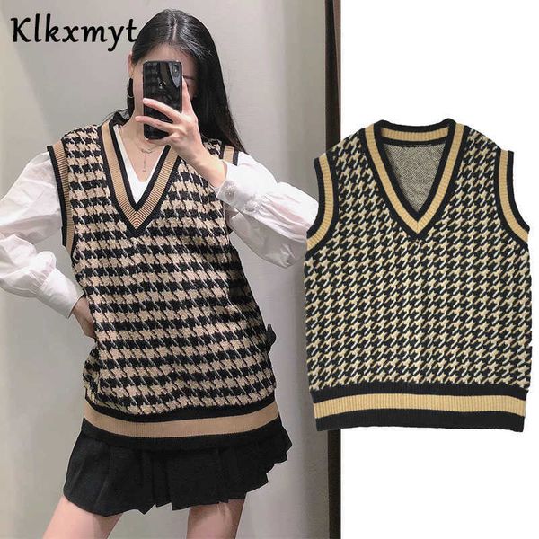 klkxmyt za women fashion check cropped knitted vest sweater vintage sleeveless female waistcoat chic 210527, White;black
klkxmyt za women fashion check cropped knitted vest sweater vintage sleeveless female waistcoat chic 210527, White;black