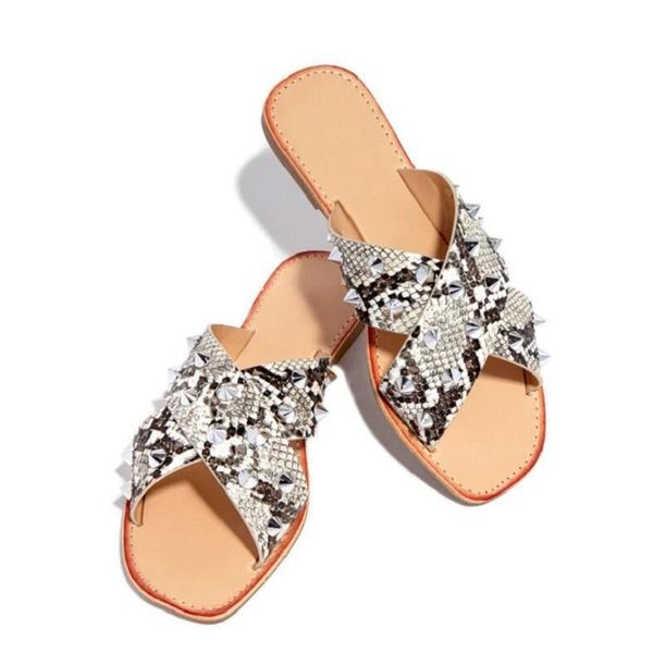 summer women flat slippers rivet sandals open toe beach flip flops snake print ladies outdoor slides sandalias mujer, Black
summer women flat slippers rivet sandals open toe beach flip flops snake print ladies outdoor slides sandalias mujer, Black