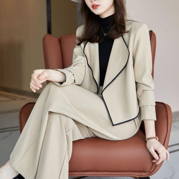 women's two piece pants korean office suit skirt autumn and winter elegant long sleeve loose jacket trousers khaki, White
women's two piece pants korean office suit skirt autumn and winter elegant long sleeve loose jacket trousers khaki, White