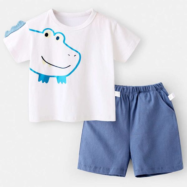 boys and girls suits summer boys' suit cartoon animal pure cotton breathable hoodless short sleeve children's pants two piece set, White
boys and girls suits summer boys' suit cartoon animal pure cotton breathable hoodless short sleeve children's pants two piece set, White