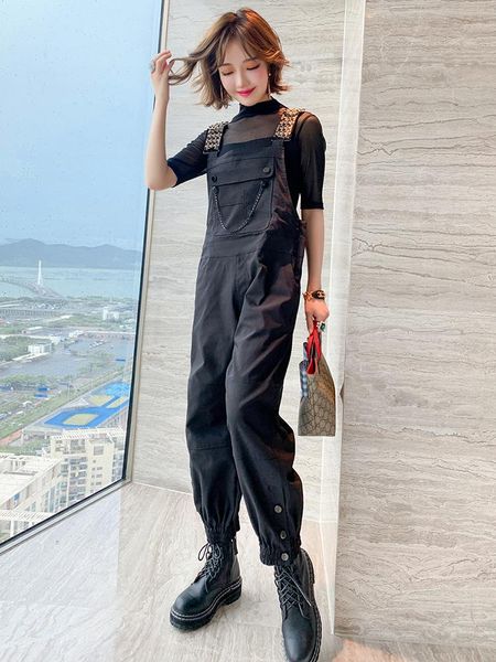 women's tracksuits see-through mesh bottoming shirt t-shirt + chain decoration strap overalls suit 2021 autumn and winter, Gray
women's tracksuits see-through mesh bottoming shirt t-shirt + chain decoration strap overalls suit 2021 autumn and winter, Gray