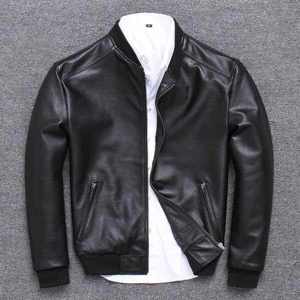 men's leather & faux muslim head layer pure sheep skin genuine clothing male autumn single kawadate lead short fund, Black
men's leather & faux muslim head layer pure sheep skin genuine clothing male autumn single kawadate lead short fund, Black