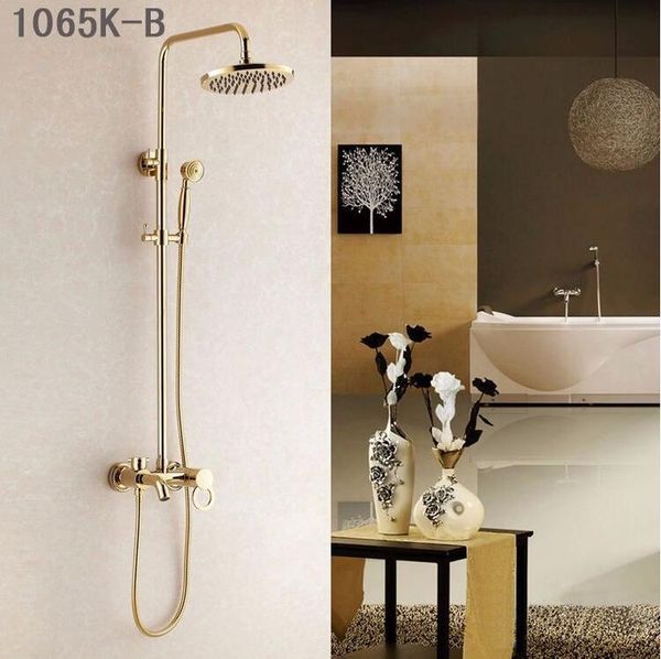 wholesale and retail luxury gold brass shower faucet set dual ceramic handles tub mixer hand 1065k bathroom sets
wholesale and retail luxury gold brass shower faucet set dual ceramic handles tub mixer hand 1065k bathroom sets