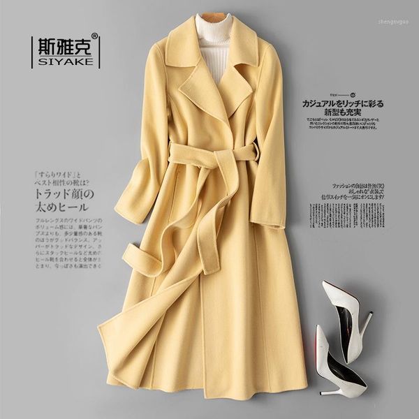 double-sided cashmere woolen coat women 2021 mid-length slim temperament wool women's & blends, Black
double-sided cashmere woolen coat women 2021 mid-length slim temperament wool women's & blends, Black