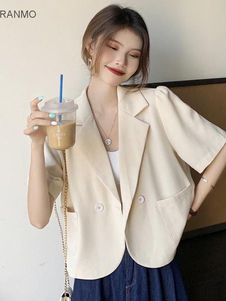 women's suits & blazers apricot casual short sleeve suit jacket summer 2021 small loose thin top, White;black
women's suits & blazers apricot casual short sleeve suit jacket summer 2021 small loose thin top, White;black