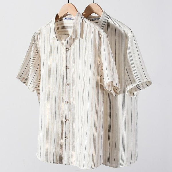 men's casual shirts 100% linen short sleeve shirt men summer thin lightweight breathable striped mens for beach hawaiian brand, White;black
men's casual shirts 100% linen short sleeve shirt men summer thin lightweight breathable striped mens for beach hawaiian brand, White;black