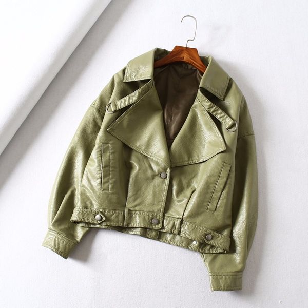 winter solid biker motorcycle jackets vintage soft pu leather jacket women oversized coat punk 210512, Black
winter solid biker motorcycle jackets vintage soft pu leather jacket women oversized coat punk 210512, Black