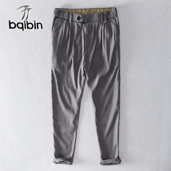 men's pants 2021 casual comfortable linen men long elastic waist solid trousers fashion stretch brand pencil pantalones, Black
men's pants 2021 casual comfortable linen men long elastic waist solid trousers fashion stretch brand pencil pantalones, Black