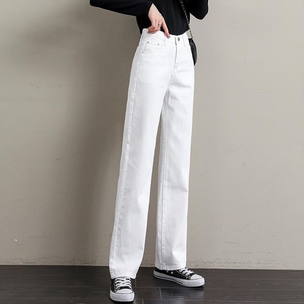 vintage high waist white womens jean loose wide leg pants no stretch denim fabric female casual straight trousers, Blue
vintage high waist white womens jean loose wide leg pants no stretch denim fabric female casual straight trousers, Blue