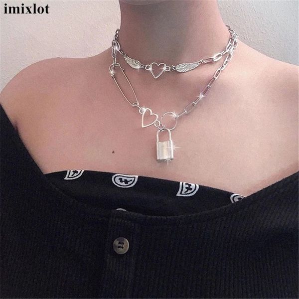 2021 kpop punk vintage goth hollow heart feather pendant metal chains choker necklace for women egirl harajuku aesthetic jewelry, Silver
2021 kpop punk vintage goth hollow heart feather pendant metal chains choker necklace for women egirl harajuku aesthetic jewelry, Silver