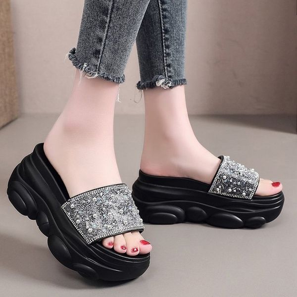 sandals fashion crystal platform slippers women summer open toe chunky woman's 2021 casual thick bottom beach slides jskf, Black
sandals fashion crystal platform slippers women summer open toe chunky woman's 2021 casual thick bottom beach slides jskf, Black